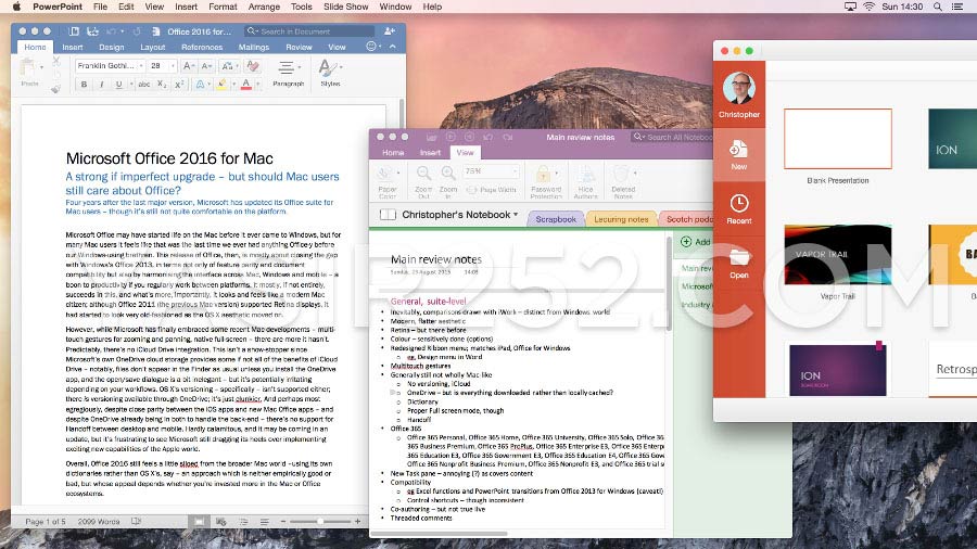microsoft office 2016 for mac features